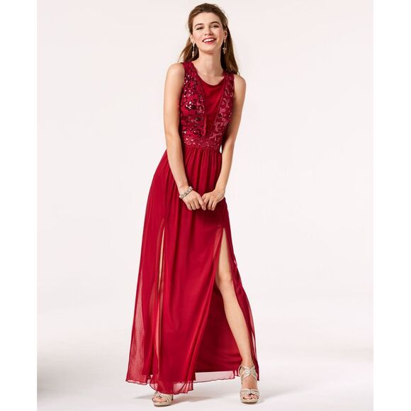 Bcx Juniors Sequined Bodice Gown - Picture 1 of 3